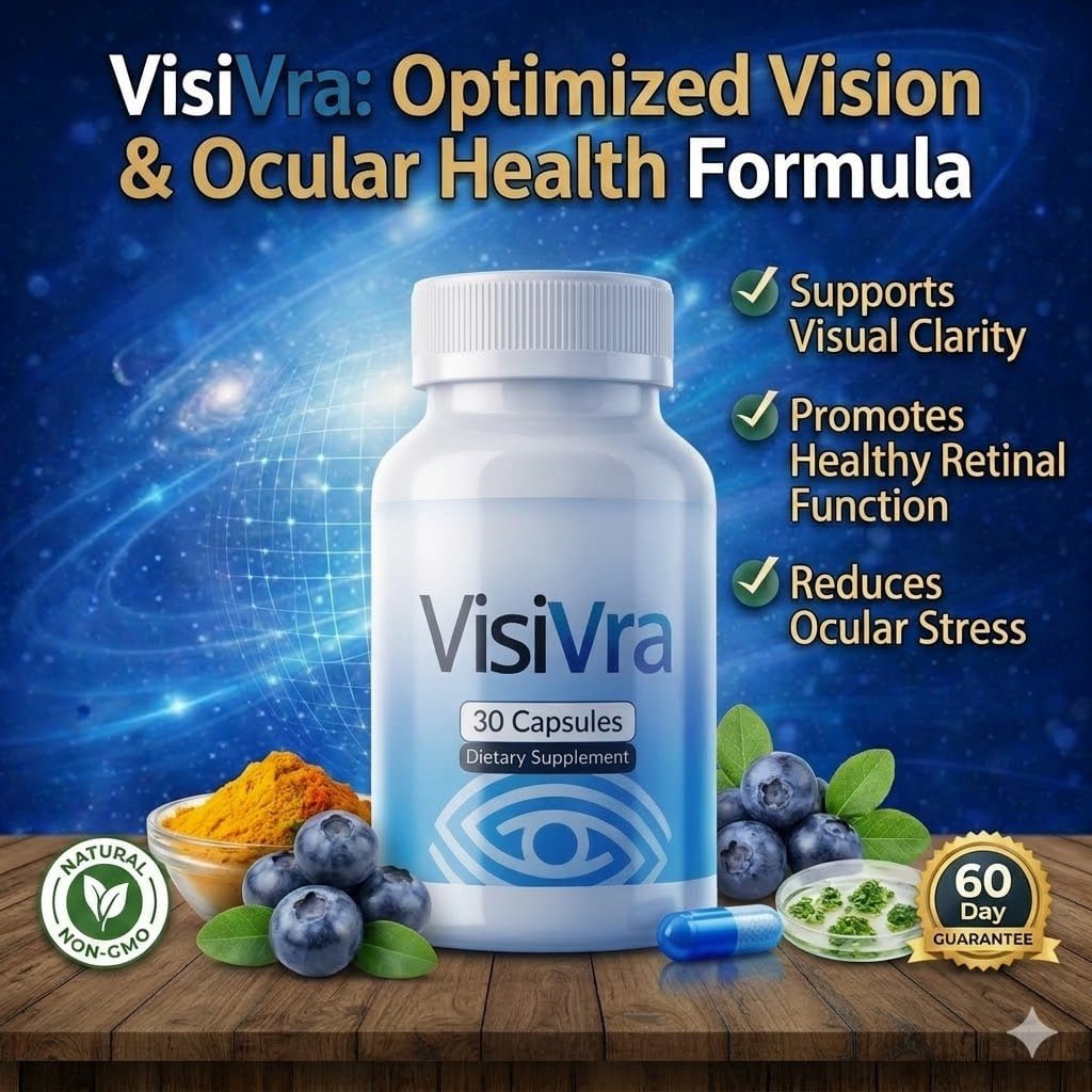 VISIVRA eye health supplement for clearer vision, reduced eye strain, and daily visual clarity support.